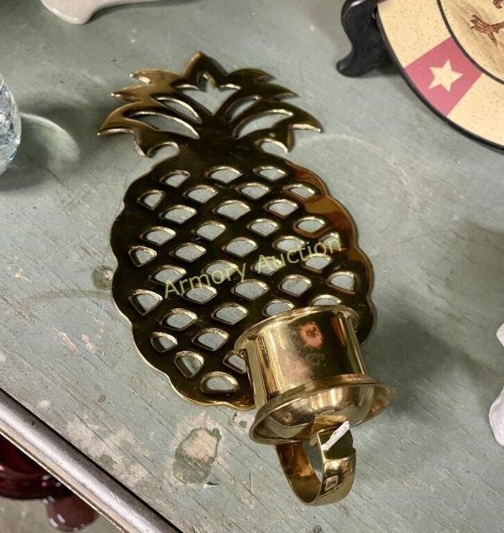 BRASS PINEAPPLE CANDLE SCONCE