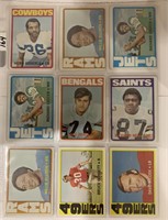 9- 1972 Topps Football cards
