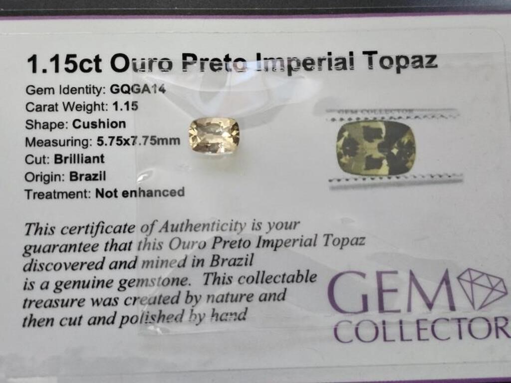 1.15ct Ouro Preto Imperial Topaz