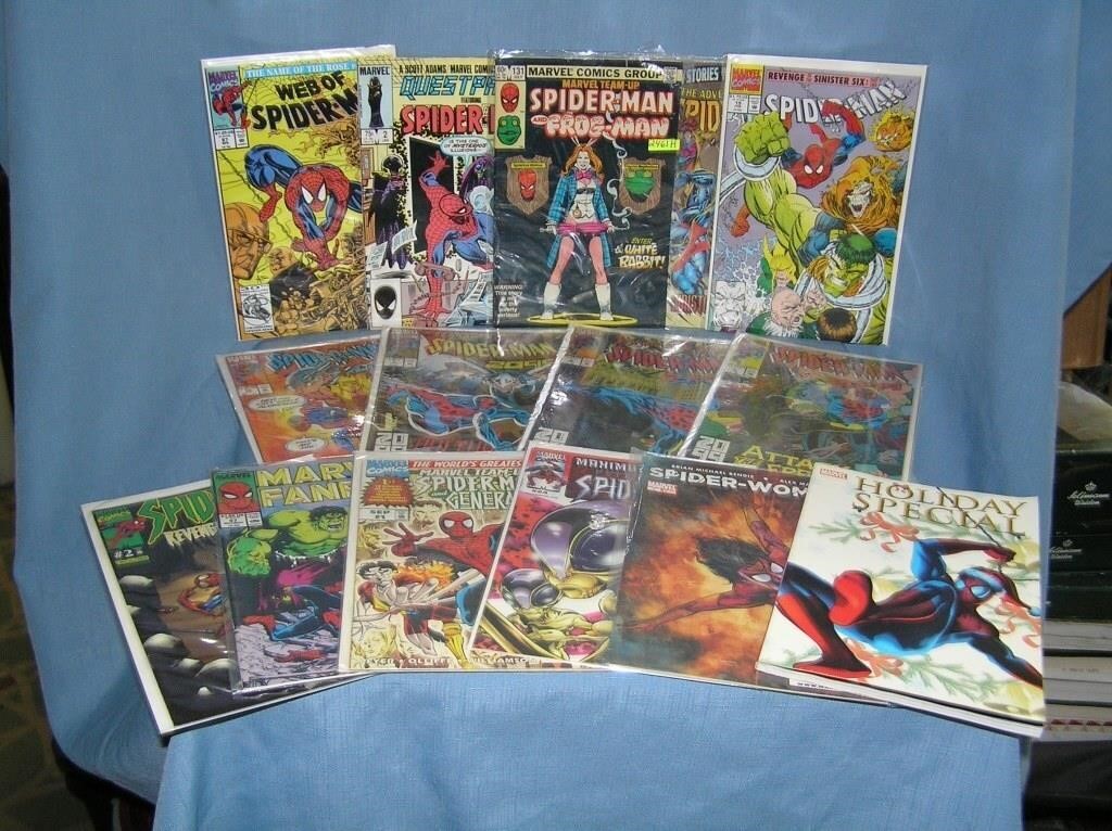 Large group of vintage Spiderman Comic Books