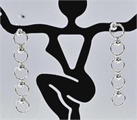 Sterling Silver Circle Drop Earrings