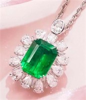 5ct Natural Emerald 18Kt Gold Pendant