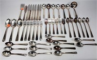 Silver-plate Flatware Lot: knives, forks, spoons,