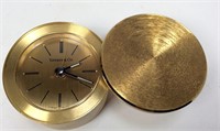 Brass Tiffany & Co. Clock - 2.25" dia, Swiss