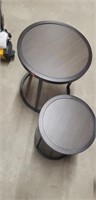 Black and brown round nesting tables