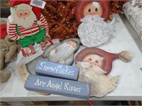 4 Unique Wood Santa's & Signage