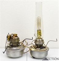 (2) Aladdin Model C Oil Lamps