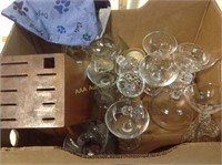 Glass of sherbet cups, candle holder,