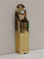 BRASS MATCH STICK HOLDER 14" X 3.5" X 2.75"