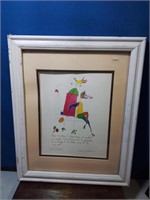 Framed words of comfort art artist signed 1994