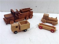 (4) Vtg Wood Toys