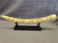 18.5" CHINESE CARVED IVORY -PRE BAN- TUSK