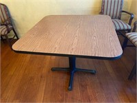 42" Square Table with Metal Base