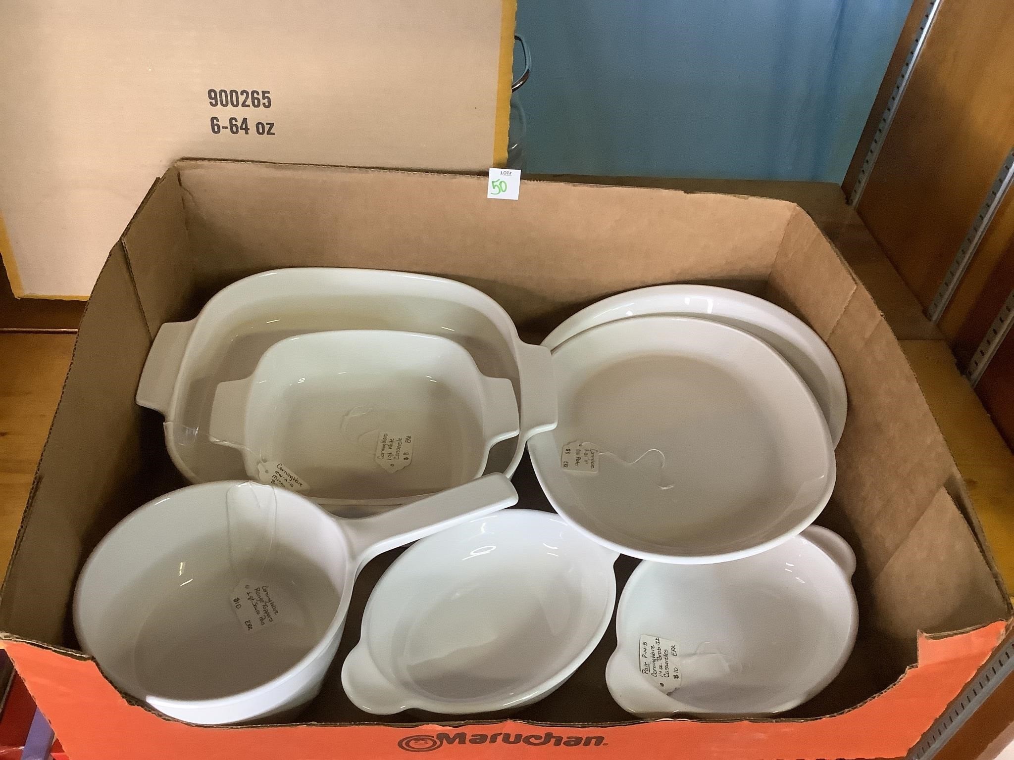 Assorted White Corningware