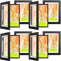 8 Black Magnetic Frames With Storage Kids Artwork