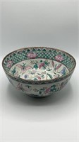10" Oriental Pottery Butterflies Bowl