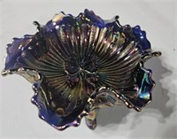 Fenton leaf and butterfly footed nut dish
