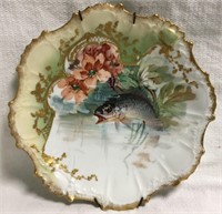 Limoges France Porcelain Hand Painted Fish Plate