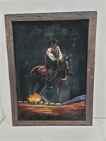 Very Large Signed Vintage velvet painting