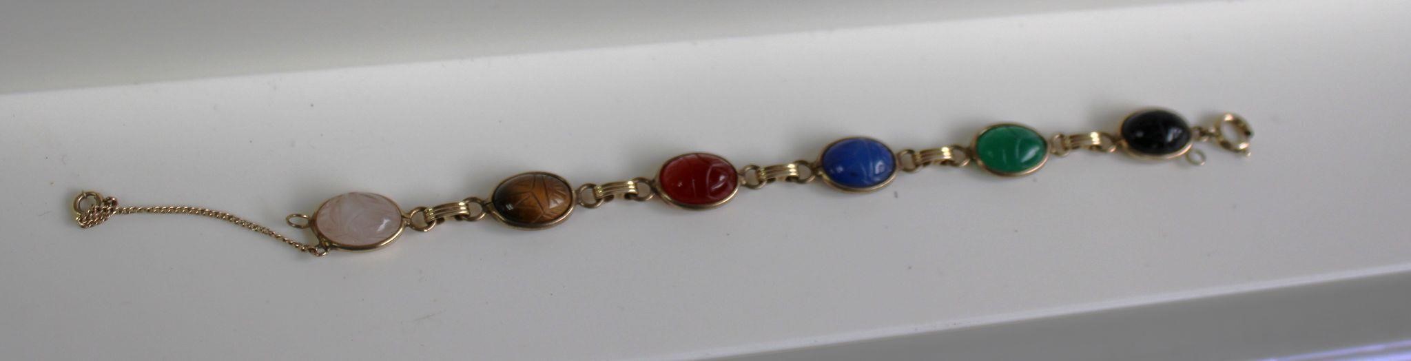 Vintage 1/20 12K Gold Gemstone Bracelet