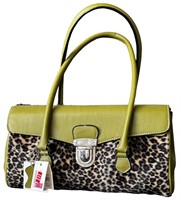 NEW Green Leopard Print Bag