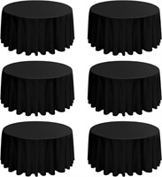 $110 6-Pack 120" Round Tablecloths - Black