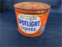 Antique 1# Spotlight Coffee tin with lid, packed