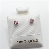 $80 10K  Pink Cz Earrings
