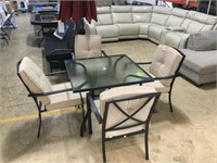4 Chairs and Glass Table Patio Set