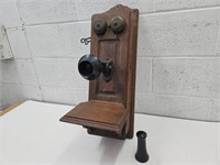 Primitive  Telephone Box Oak  See Pics for Info