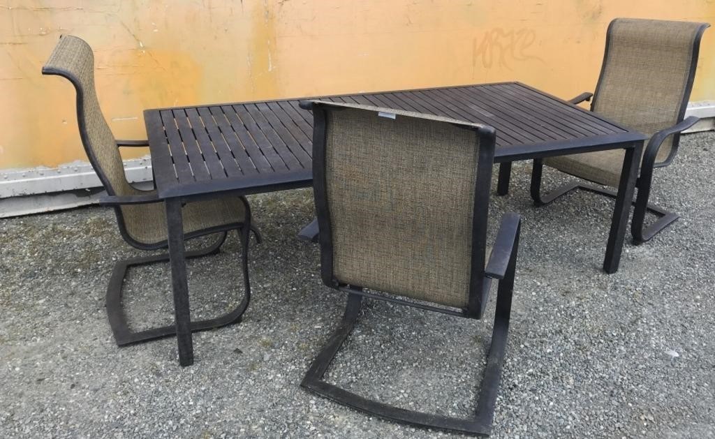 OUTDOOR TABLE AND 6 CHAIRS-METAL 7x3 1/2
