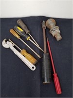 Miscellaneous screwdrivers, wrenches, vintage