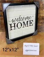 Framed "Welcome Home" Wall Hanging