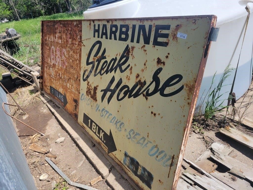 Vintage Bangerts Gas / Harbine Steak House Steel