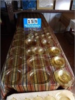 57 pcs Amber Colored Depression Glass Pieces