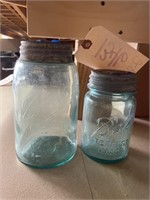 2 Glass Canning Jars