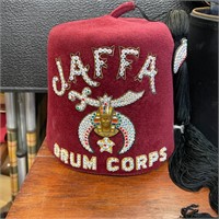 Jaffa drum corps hat and case
