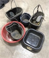 Selection of Buckets, Rubber Pails, Plastic Bucket