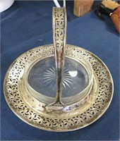 Sterling Basket w/ Glass Tray