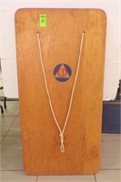 FLAT WOODEN SLED W/ROPE HANDLES