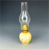Fenton Burmese Swirl Oil Lamp