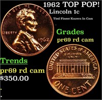 Proof 1962 Lincoln Cent TOP POP! 1c Graded pr69 rd