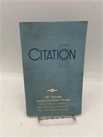 1981 Chevrolet citation owners manual