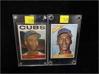 x2- Ernie Banks Topps Cards 1964- #55; 1966- #110