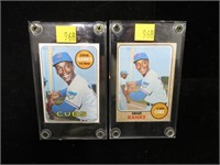 x2- Ernie Banks Topps Cards: 1968- #355; 1969-