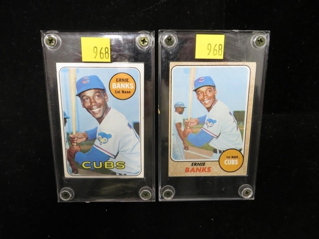 x2- Ernie Banks Topps Cards: 1968- #355; 1969-