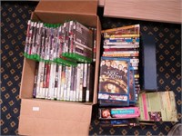 Box of DVDs and Blu-Ray discs including TV shows