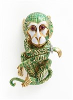 David Webb ‘Gypsy Monkey’ Diamond, Ruby & Enamel