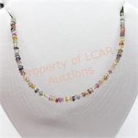 Sterling Silver Fancy Color Sapphire Necklace