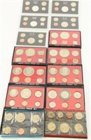 (13) US proof coin sets: 1968 through 1980